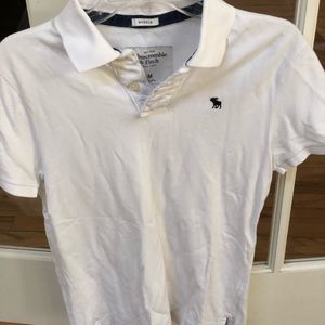 A&F white polo